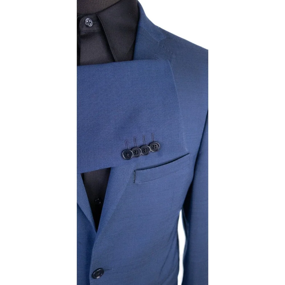 John Varvatos MARZOTTO Wool Blazer Sport Coat Sz 40R Blue Two Button Jacket